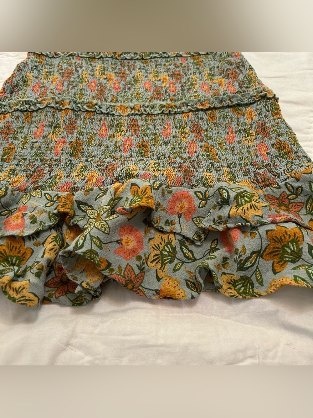 VICI Floral Smocked Mini Dress Womens S Tiered Ruffle Cottagecore Sundress - Picture 4 of 10